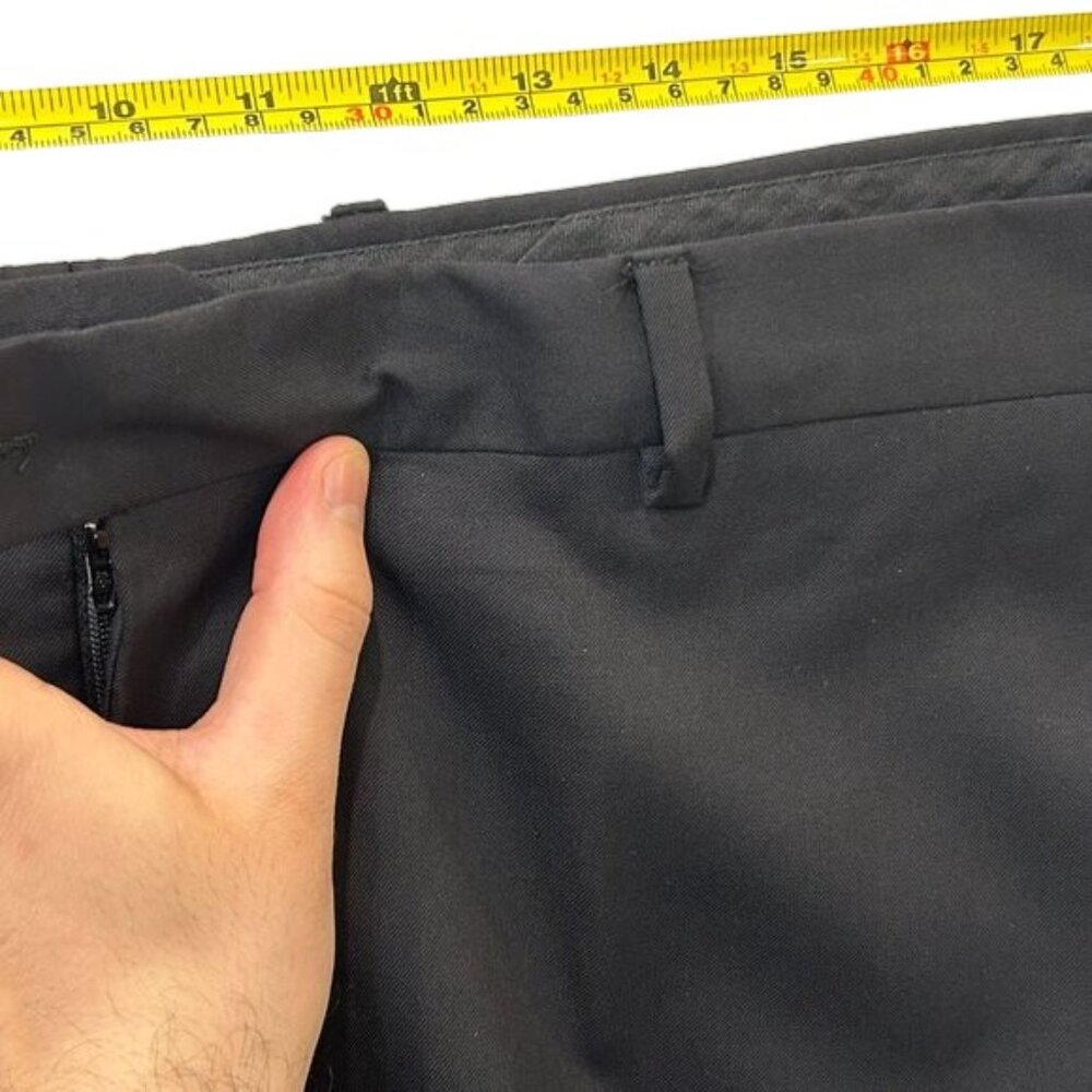 Yves Saint Laurent Dress Pants Mens Black Solid Classic Pleat Front Trousers - Picture 8 of 9